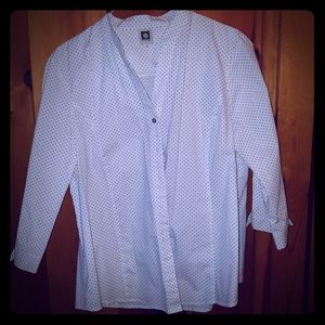 3/4 button down blouse